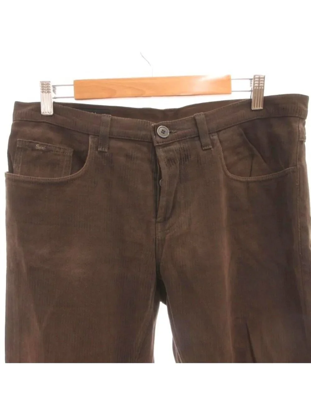 Gucci Corduroy Pants Straight Cotton Brown 46